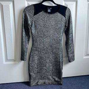 Aqua gold metallic crackle mini body on dress size XS